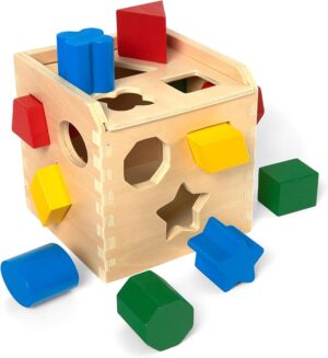 Shape sorting puzzle board